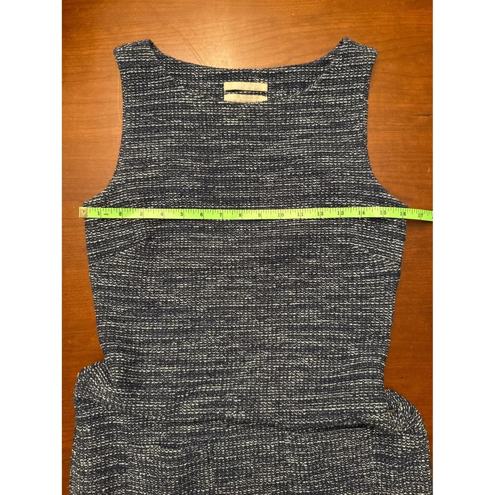 Banana Republic sheath dress 8 navy tweed lined sleeveless Italian cotton blend - Picture 11 of 16